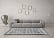 Machine Washable Abstract Gray Modern Rug in a Living Room,, wshabs1880gry