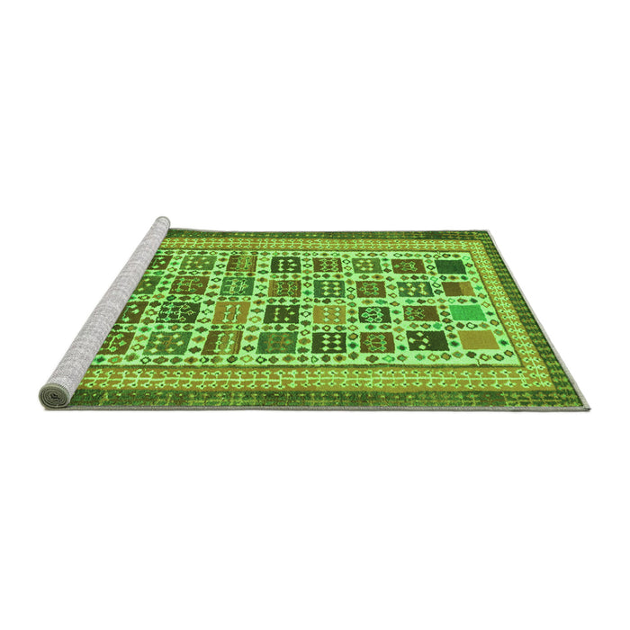 Sideview of Machine Washable Abstract Green Modern Area Rugs, wshabs1880grn