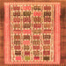 Square Machine Washable Abstract Orange Modern Area Rugs, wshabs1880org