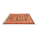 Sideview of Machine Washable Abstract Orange Modern Area Rugs, wshabs1880org