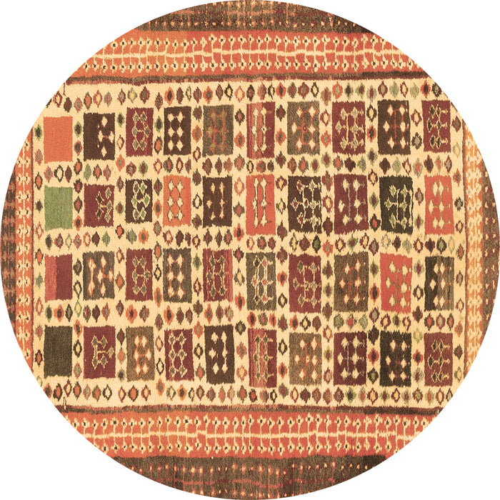 Round Abstract Brown Modern Rug, abs1880brn