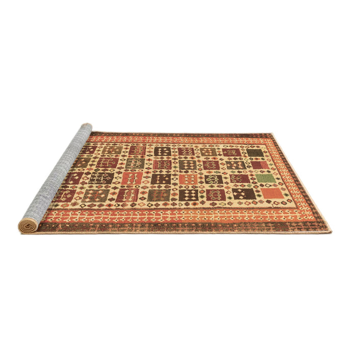 Sideview of Machine Washable Abstract Brown Modern Rug, wshabs1880brn
