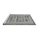 Sideview of Machine Washable Abstract Gray Modern Rug, wshabs1880gry