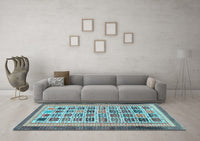 Machine Washable Abstract Light Blue Modern Rug, wshabs1880lblu