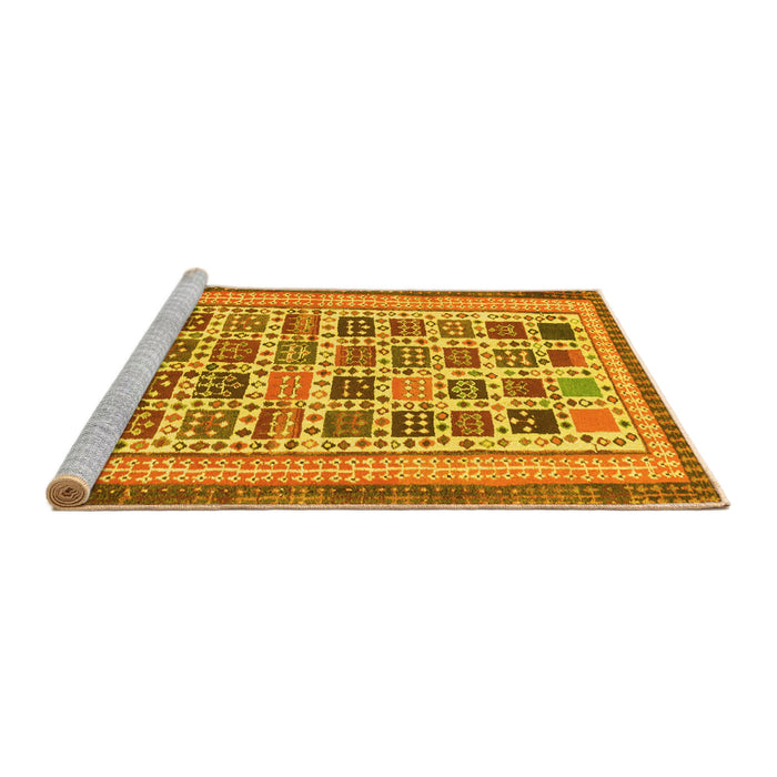 Sideview of Machine Washable Abstract Yellow Modern Rug, wshabs1880yw