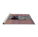 Sideview of Machine Washable Abstract Mauve Taupe Purple Rug, wshabs1881