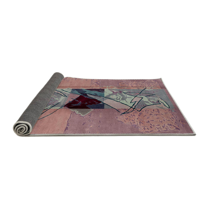 Sideview of Abstract Mauve Taupe Purple Modern Rug, abs1881