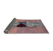 Sideview of Abstract Mauve Taupe Purple Modern Rug, abs1881