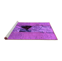 Sideview of Machine Washable Abstract Purple Modern Area Rugs, wshabs1881pur