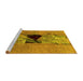 Sideview of Machine Washable Abstract Yellow Modern Rug, wshabs1881yw