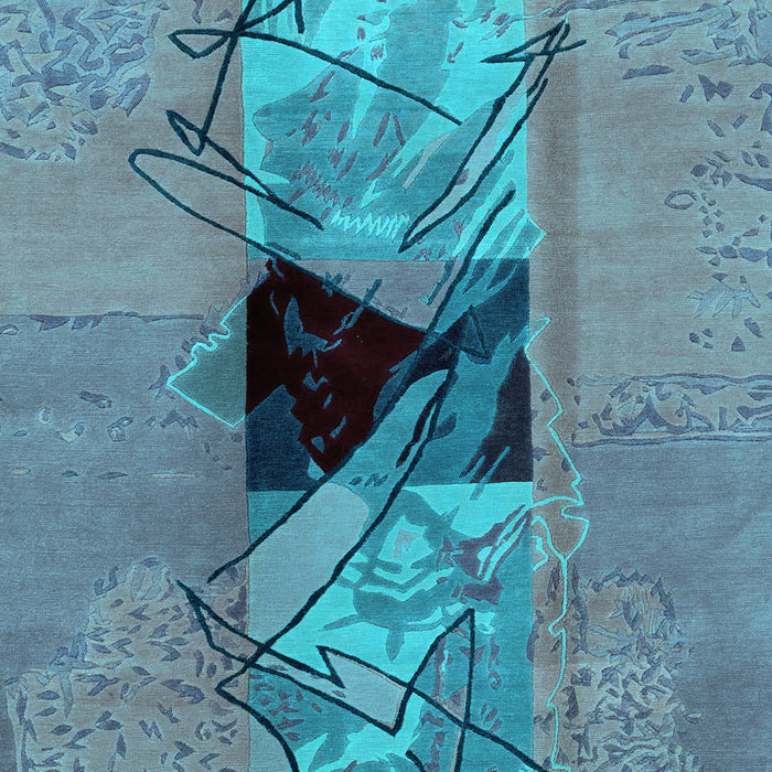 Abstract Light Blue Modern Rug, abs1881lblu