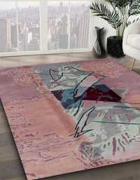 Abstract Mauve Taupe Purple Modern Rug, abs1881