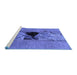 Sideview of Machine Washable Abstract Blue Modern Rug, wshabs1881blu