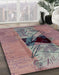 Abstract Mauve Taupe Purple Modern Rug in Family Room, abs1881