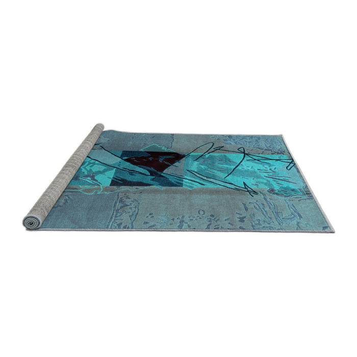 Sideview of Machine Washable Abstract Light Blue Modern Rug, wshabs1881lblu
