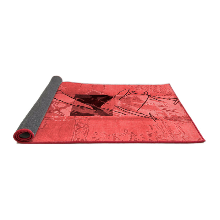 Abstract Red Modern Area Rugs