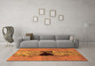 Machine Washable Abstract Orange Modern Area Rugs in a Living Room, wshabs1881org