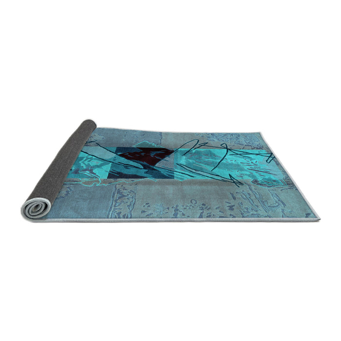 Sideview of Abstract Light Blue Modern Rug, abs1881lblu