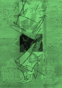 Abstract Emerald Green Modern Rug, abs1881emgrn