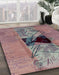 Machine Washable Abstract Mauve Taupe Purple Rug in a Family Room, wshabs1881