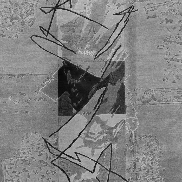 Machine Washable Abstract Gray Modern Rug, wshabs1881gry