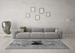 Machine Washable Abstract Gray Modern Rug in a Living Room,, wshabs1881gry