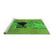 Sideview of Machine Washable Abstract Green Modern Area Rugs, wshabs1881grn