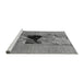 Sideview of Machine Washable Abstract Gray Modern Rug, wshabs1881gry