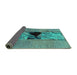 Sideview of Abstract Turquoise Modern Rug, abs1881turq