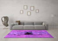 Machine Washable Abstract Purple Modern Rug, wshabs1881pur