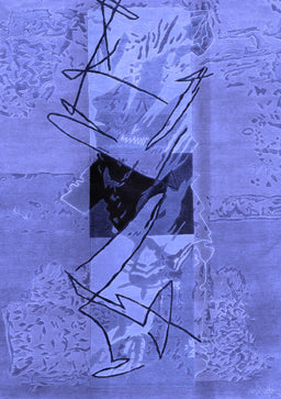 Abstract Blue Modern Rug, abs1881blu