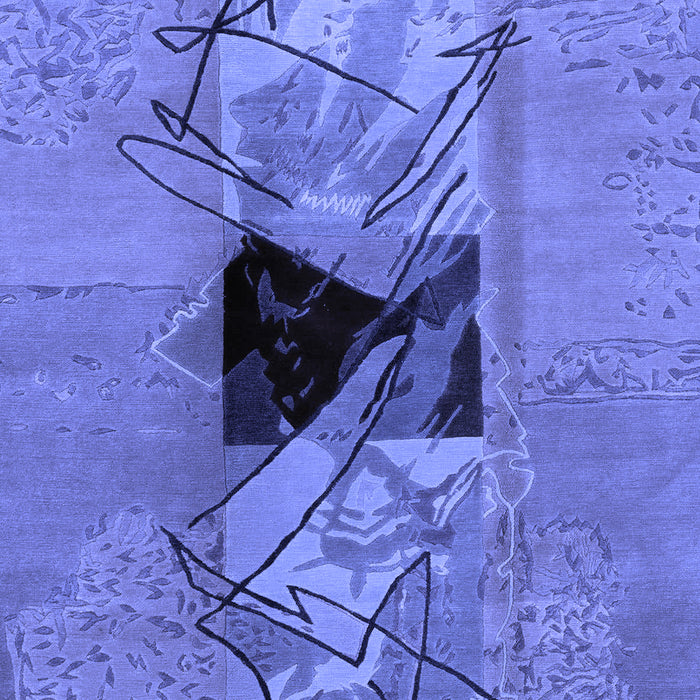 Abstract Blue Modern Rug, abs1881blu