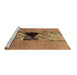 Sideview of Machine Washable Abstract Brown Modern Rug, wshabs1881brn