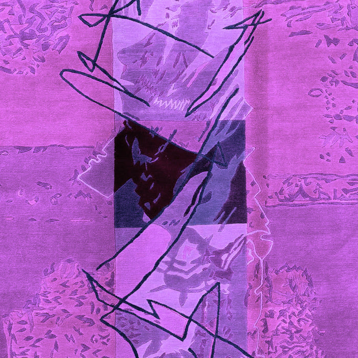 Machine Washable Abstract Purple Modern Area Rugs, wshabs1881pur