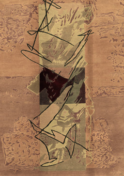 Abstract Brown Modern Rug, abs1881brn