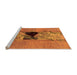 Sideview of Machine Washable Abstract Orange Modern Area Rugs, wshabs1881org
