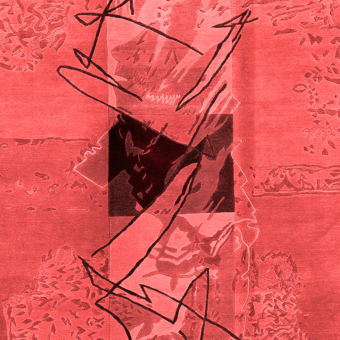 Machine Washable Abstract Red Modern Rug, wshabs1881red