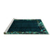 Sideview of Machine Washable Abstract Turquoise Modern Area Rugs, wshabs1882turq