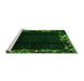 Sideview of Machine Washable Abstract Green Modern Area Rugs, wshabs1882grn