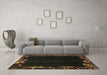 Machine Washable Abstract Brown Modern Rug in a Living Room,, wshabs1882brn