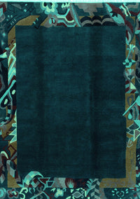 Abstract Turquoise Modern Rug, abs1882turq