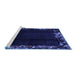 Sideview of Machine Washable Abstract Blue Modern Rug, wshabs1882blu