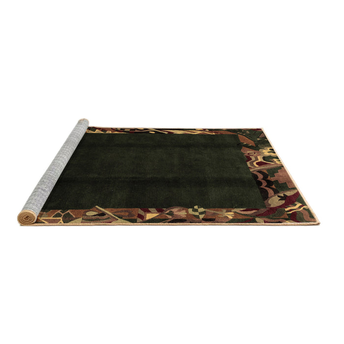 Sideview of Machine Washable Abstract Brown Modern Rug, wshabs1882brn