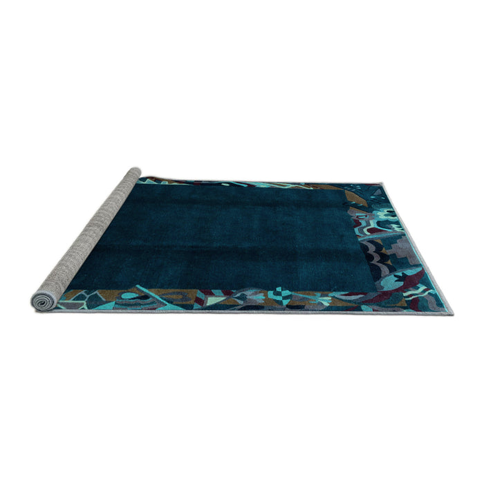 Sideview of Machine Washable Abstract Light Blue Modern Rug, wshabs1882lblu