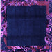 Square Machine Washable Abstract Purple Modern Area Rugs, wshabs1882pur