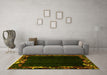 Machine Washable Abstract Yellow Modern Rug in a Living Room, wshabs1882yw