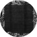 Round Abstract Gray Modern Rug, abs1882gry