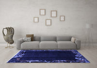 Machine Washable Abstract Blue Modern Rug, wshabs1882blu