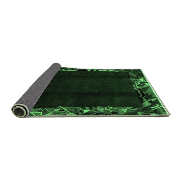 Sideview of Abstract Emerald Green Modern Rug, abs1882emgrn