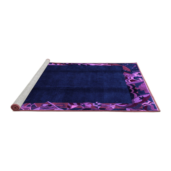 Sideview of Machine Washable Abstract Purple Modern Area Rugs, wshabs1882pur